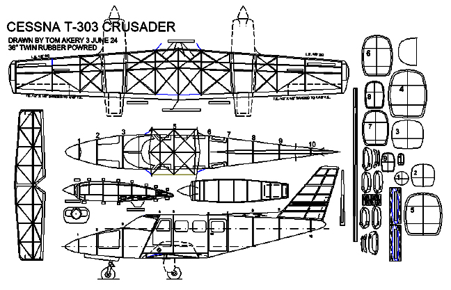 cessna t303 36in illus