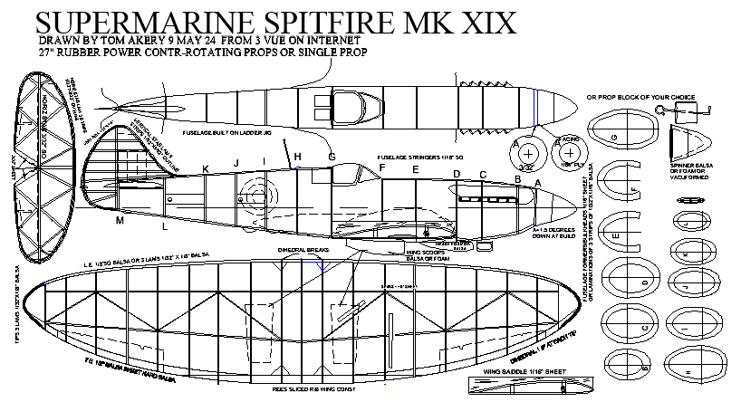supermarine spitfire mkxix 27in illus